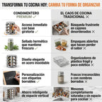Condimentero Premium 360° 12 Piezas - Organización total en segundos