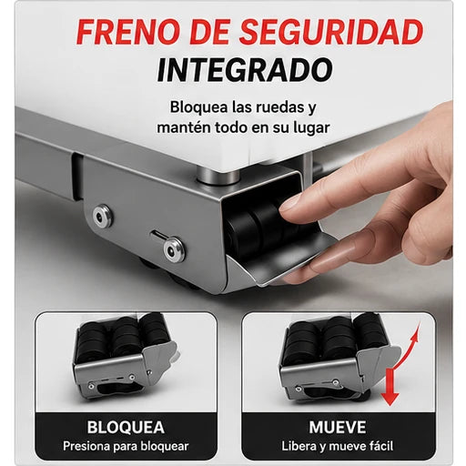 Soporte con Ruedas — Mueve Tú Solo Sin Esfuerzo