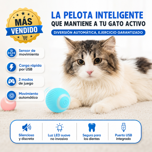 Pelota Inteligente — Mantén a tu Gato Activo y Feliz Sin Esfuerzo