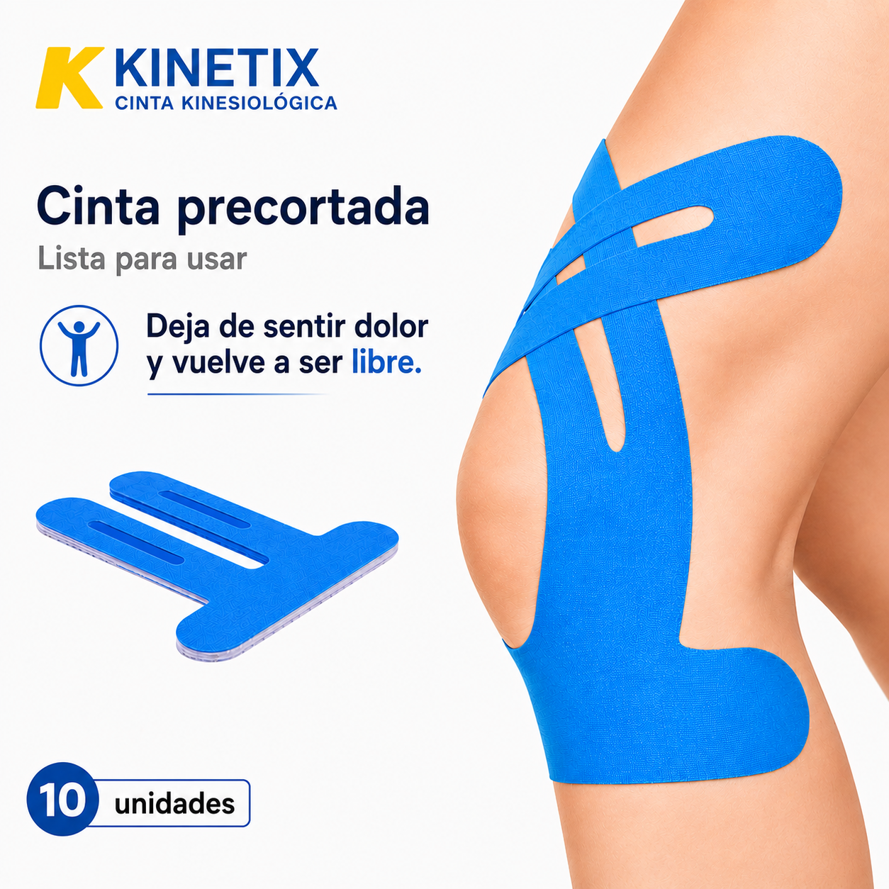 Kinetix PRO Cinta para Rodilla x 10 — Alivia el dolor y recupera tu movilidad