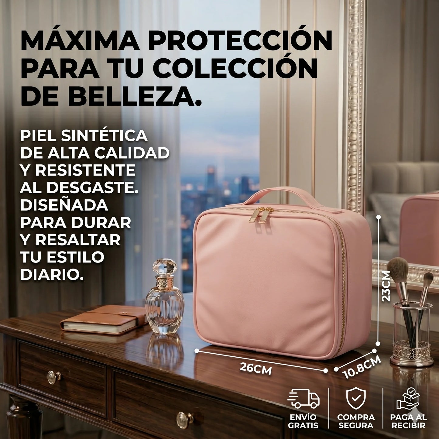Cosmetiquera Profesional con Espejo LED Integrado - Tu maquillaje perfecto donde vayas