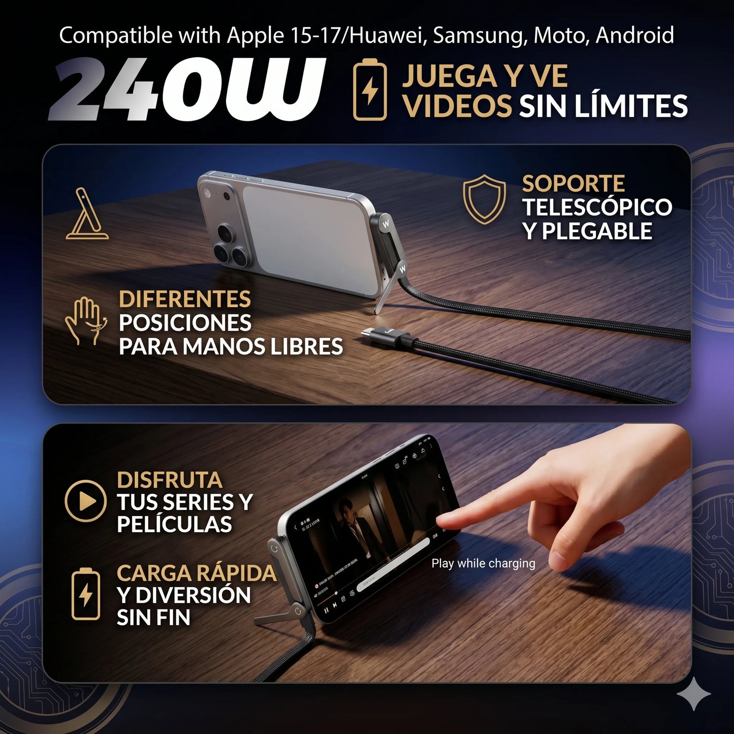 Boost Charger - Cargador Soporte Ultrarrápido: Batería al 100% con manos libres