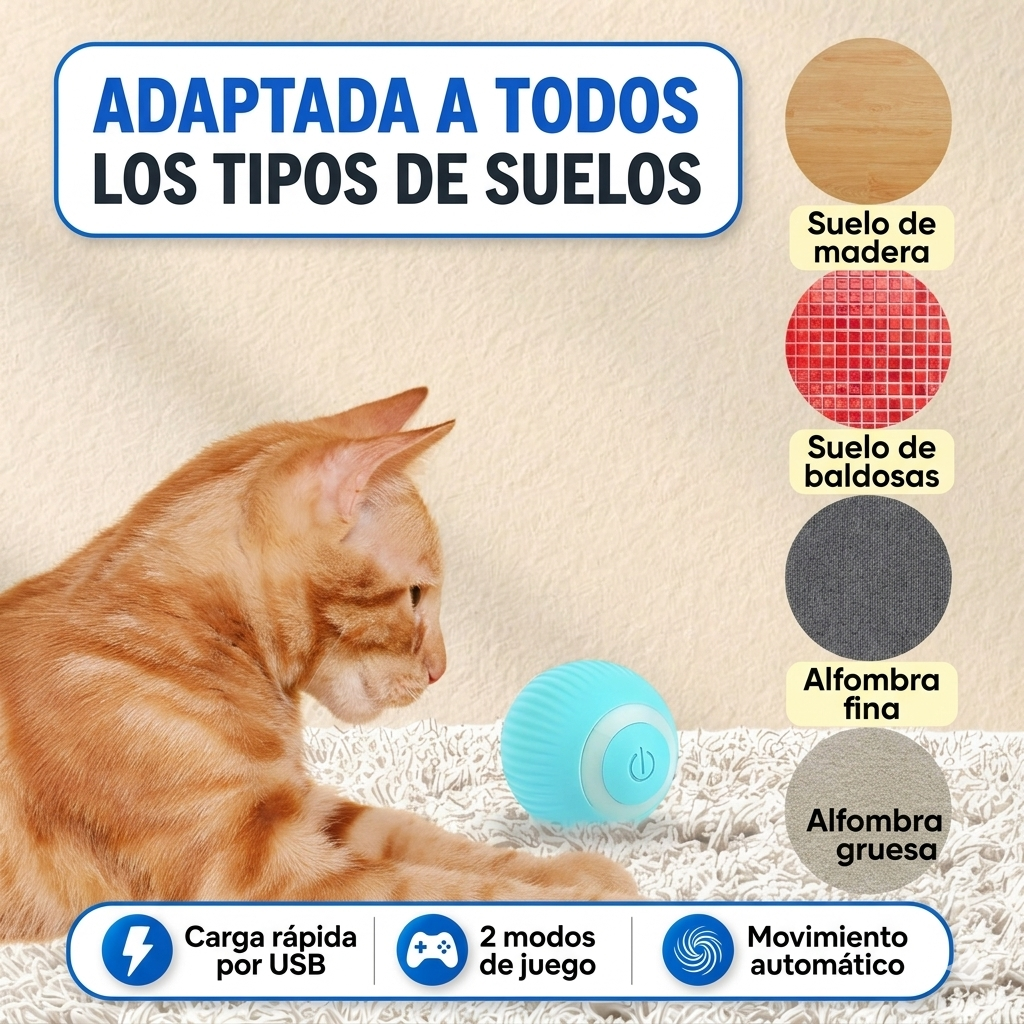Pelota Inteligente — Mantén a tu Gato Activo y Feliz Sin Esfuerzo
