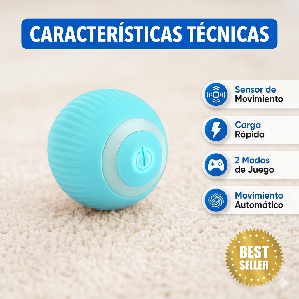 Pelota Inteligente — Mantén a tu Gato Activo y Feliz Sin Esfuerzo