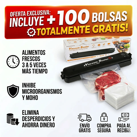 M�quina Selladora Al Vac�o + 100 Bolsas GRATIS: Tu comida fresca por meses - Almega Colombia - vista 1