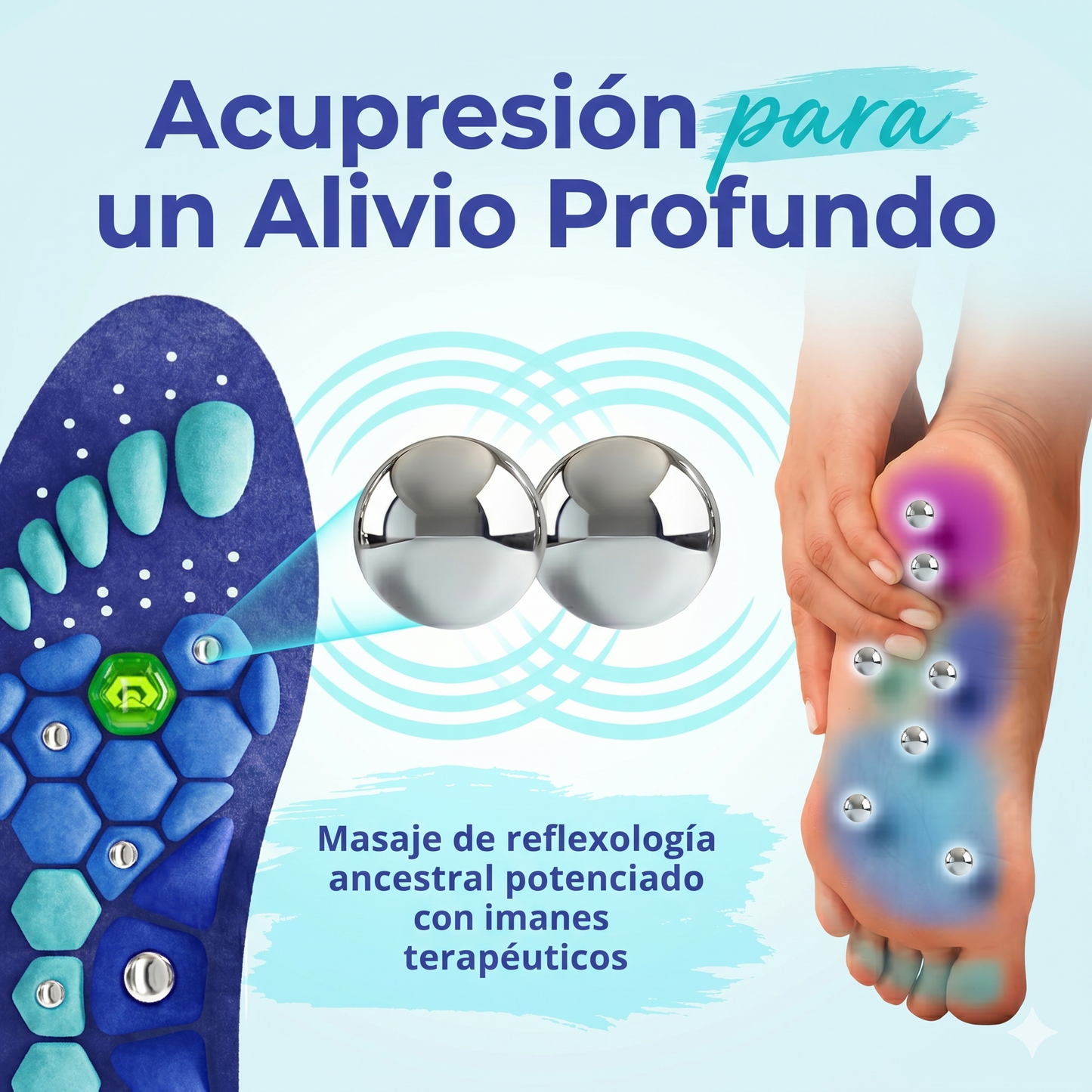 Plantilla magnética de acupresión