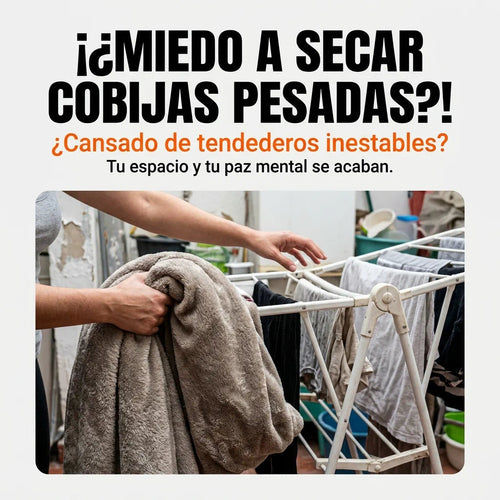 Tendedero de Ropa Plegable 360° — Recupera el Espacio de tu Hogar